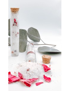 Sels de bain botanique, Pétale de rose, Eucalyptus, Lavande, Orange sauvage