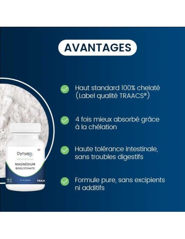 Magnésium bisglycinate chélaté TRAACS : 60 gélules