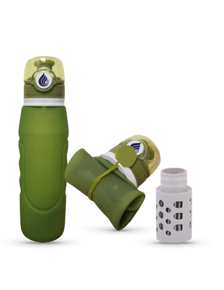 Gourde filtrante 1 litre légère et compressible Performance garantie Osmodyn